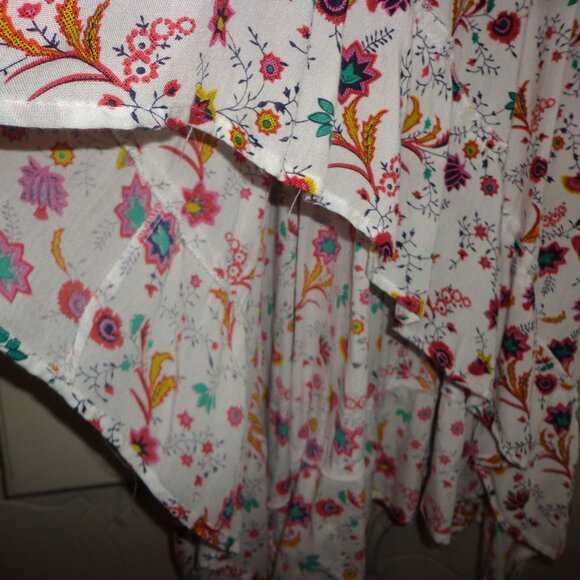 NWOT ANANDAS COLLECTION Hi-Lo Floral Sundress XL Smocked Bodice Ruffle Shoulder - Picture 9 of 13